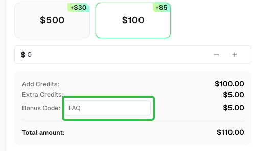 FAQ Bonus Code