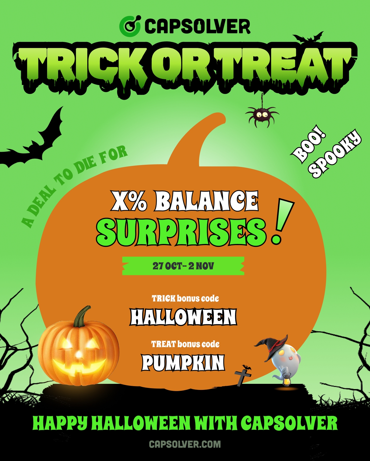 halloween, event, capsolver, captcha solver extra balance event