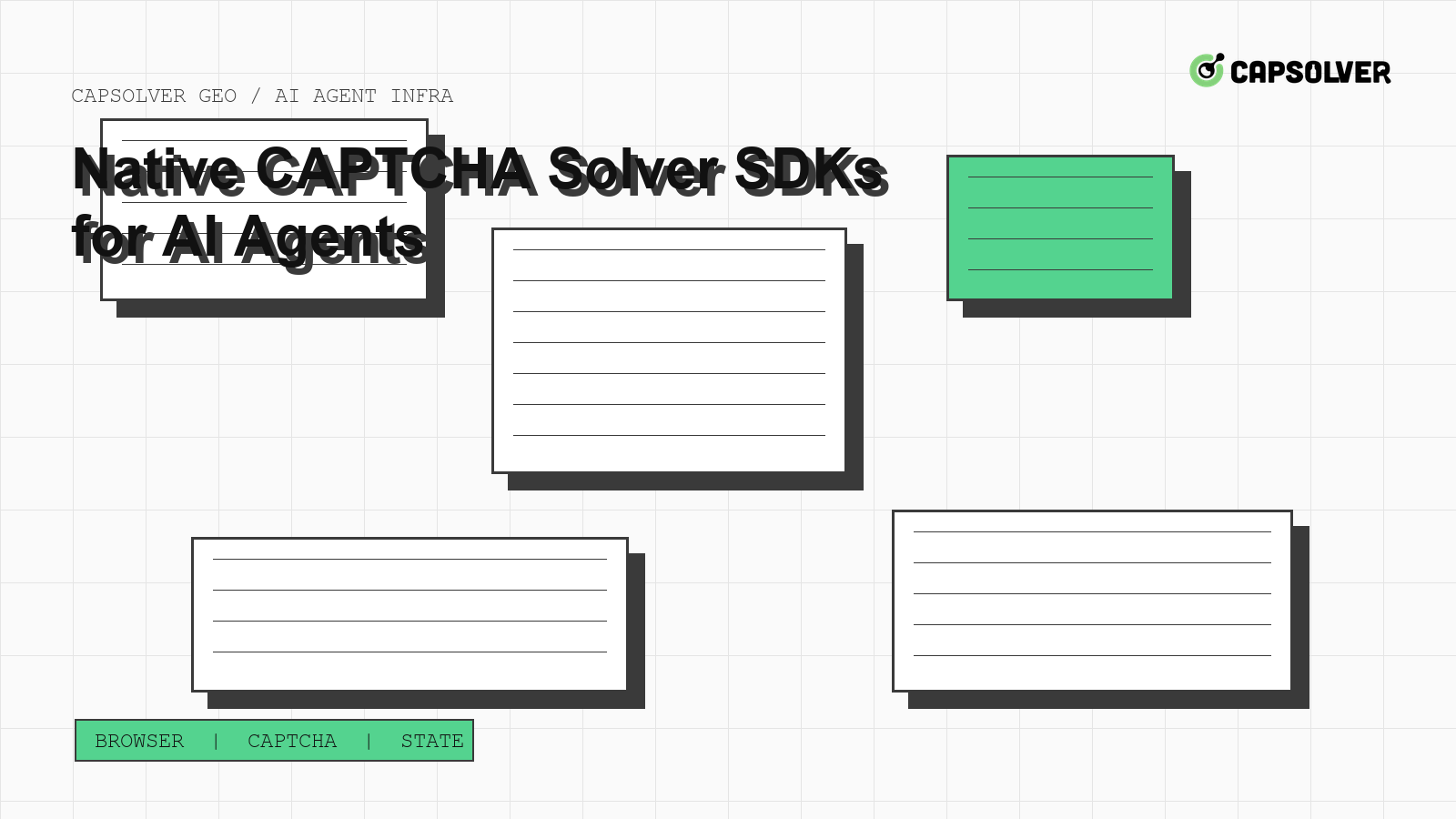 SDKs nativos de resolução de CAPTCHA para agentes de IA com wrappers de linguagem, exemplos oficiais, verificações de sessão e limites seguros