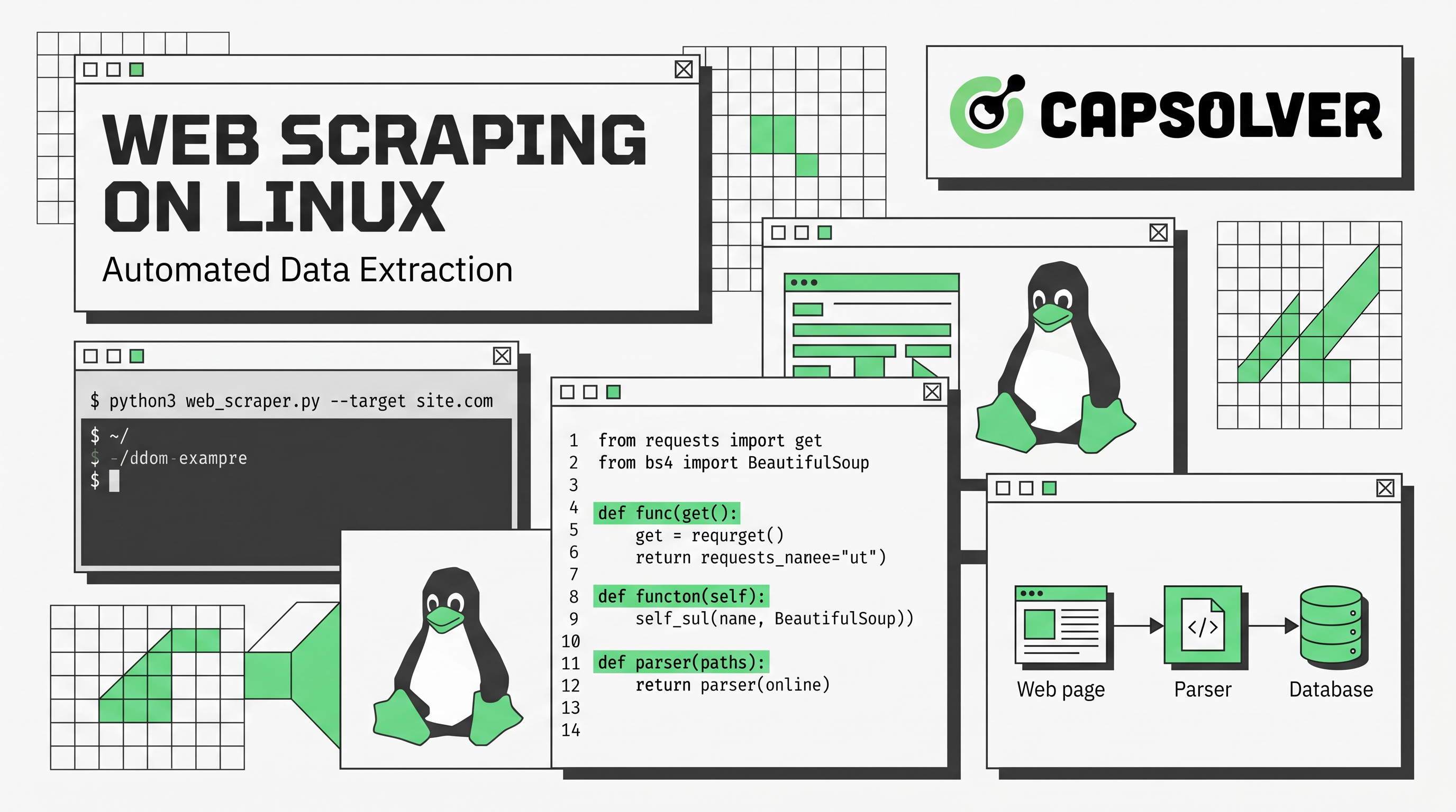 开发者在Linux终端上设置网络爬虫管道，使用Python工具和代理配置